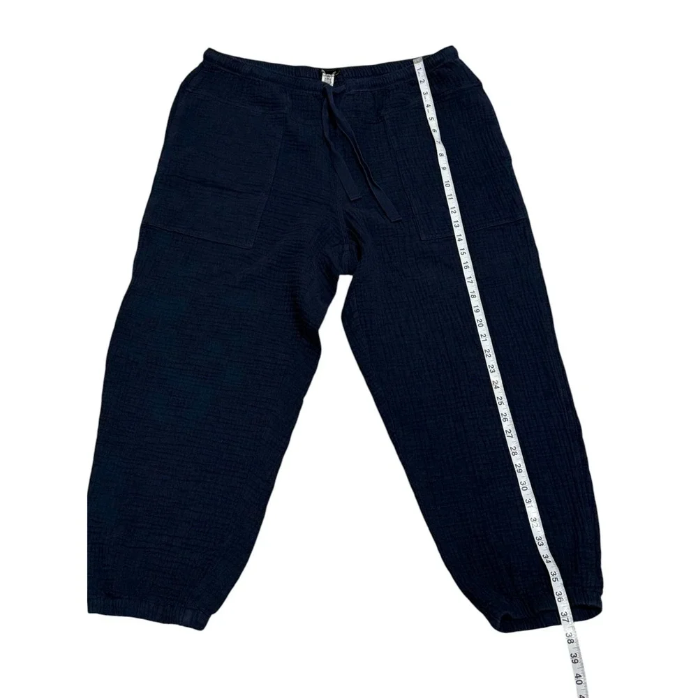 Madewell Lightspun Pull-On Mid-Rise Jogger Pants XL Navy Cotton Gauze  Lounge - Picture 8 of 12